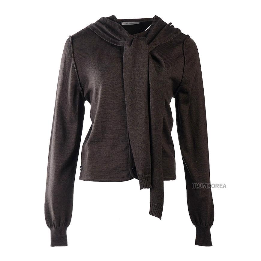 Lemaire Women’s Twist Scarf Cardigan Brown Knit