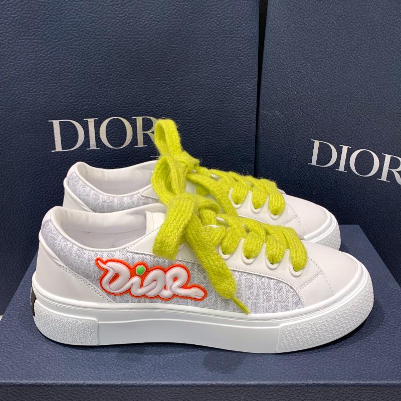 DIOR Men's Sneakers Calfskin Canvas Low-Top Limited Edition B33