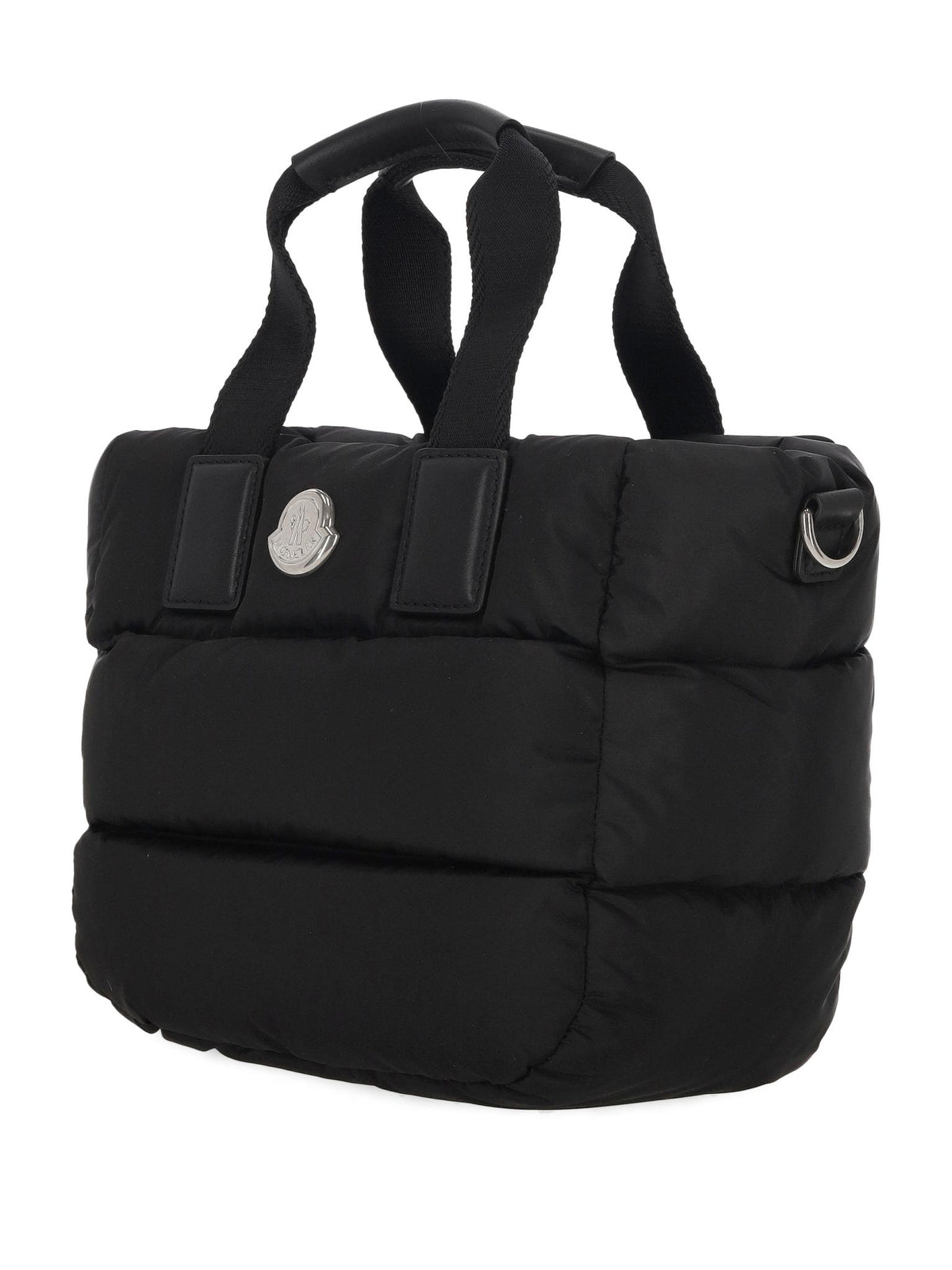 Moncler Black Leather Shoulder Tote Bag