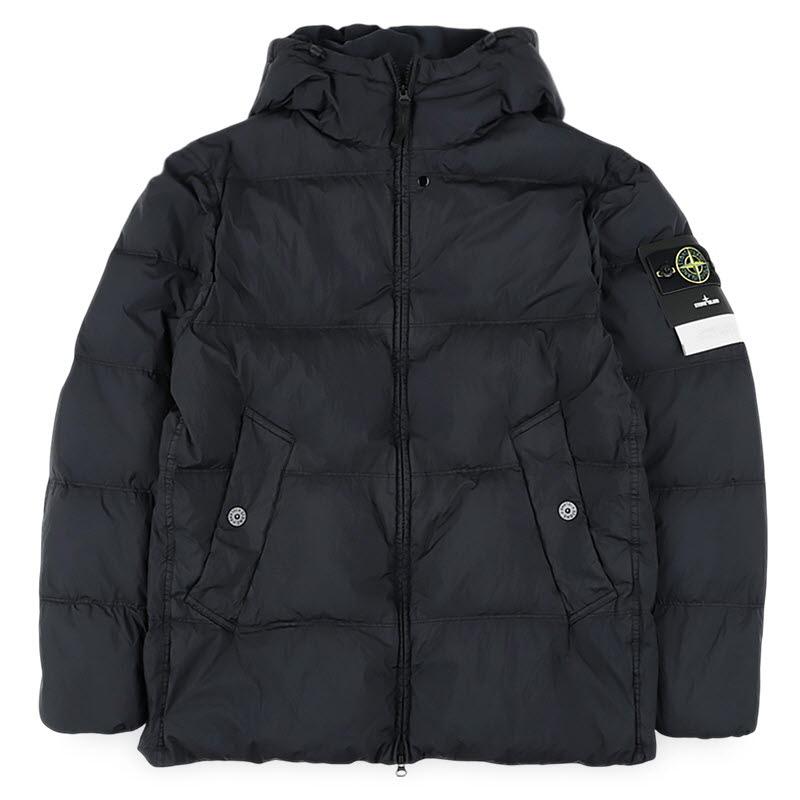 STONE ISLAND Crinkle Reps NY Hooded Down Puffer Jacket Navy Men