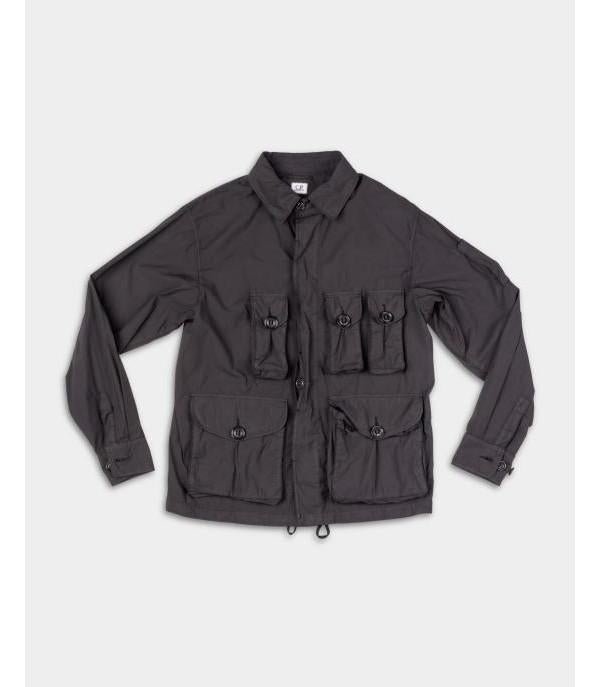 CP Company 50 Fili Stretch Multi-Pocket Overshirt Jacket Black