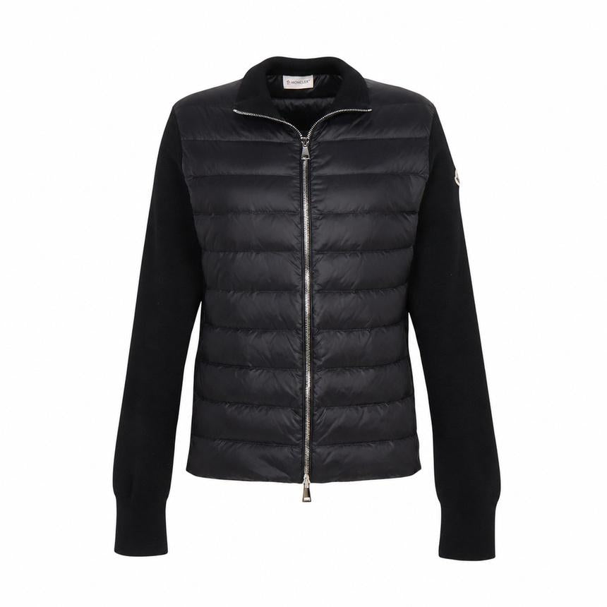 Moncler Women’s Padded Zip-Up Cardigan Black Knit