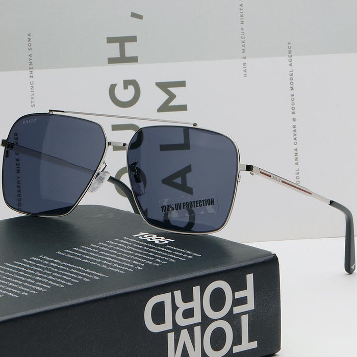 BALLY Two-Bridge Aviator Asian Fit Oversized Sunglasses BY0081D 16A