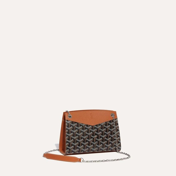 GOYARD Mini Structured Rouette Bag Brown/Black/Tan Crossbod ROUETSMINTY 01CL 03P