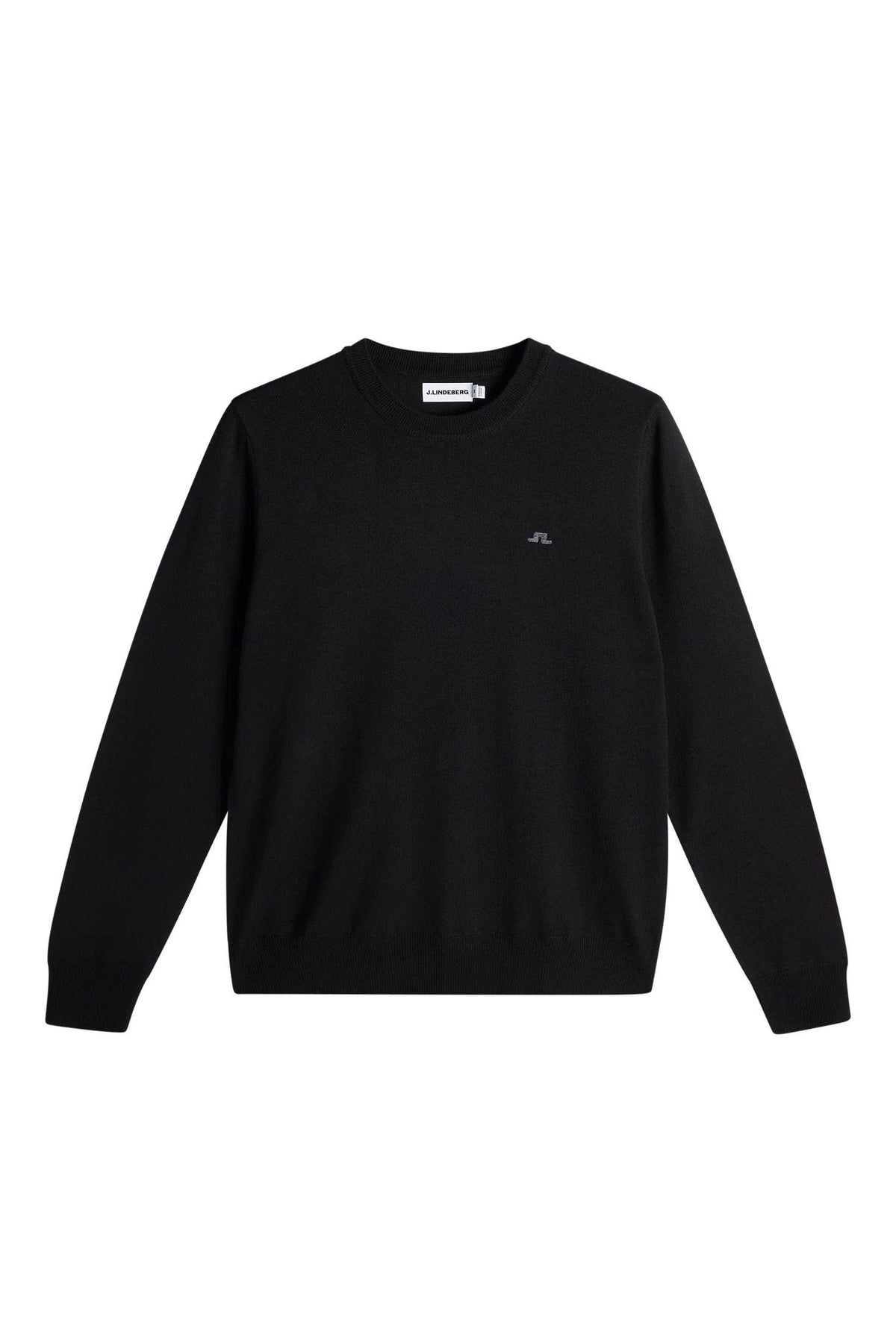 J LINDEBERG Merino Crewneck Sweater Black Men’s Golfwear