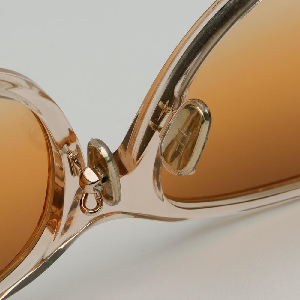 TOM FORD Clear Peach Transparent Frame Asian Fit Orange Tint Oversiz TF1055K 45F