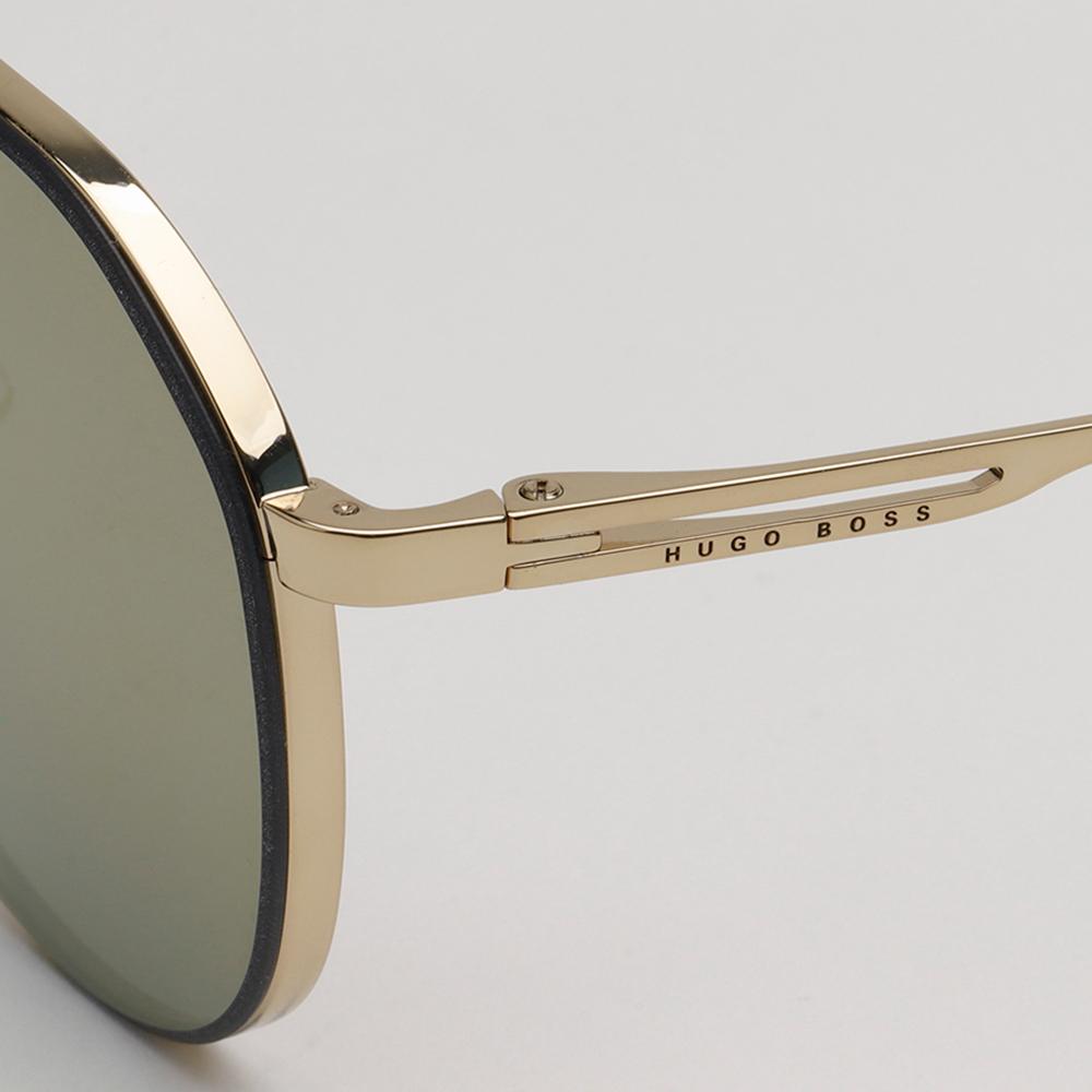HUGO BOSS Gold Mirror Aviator Metal Sunglasses BOSS1326S J5GUE