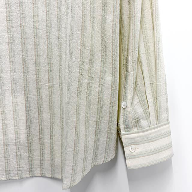 WOOYOUNGMI Logo Cotton Stripe Long Sleeve Shirt W261SH06 826M