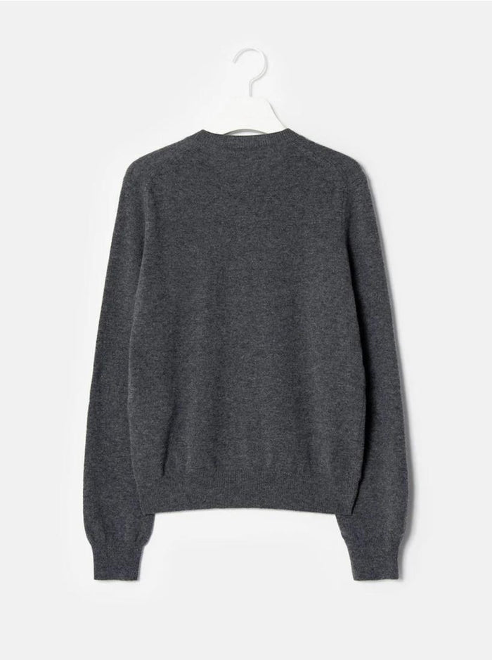 Comme des Garcons Charcoal Cardigan with Gold Heart Patch Unisex