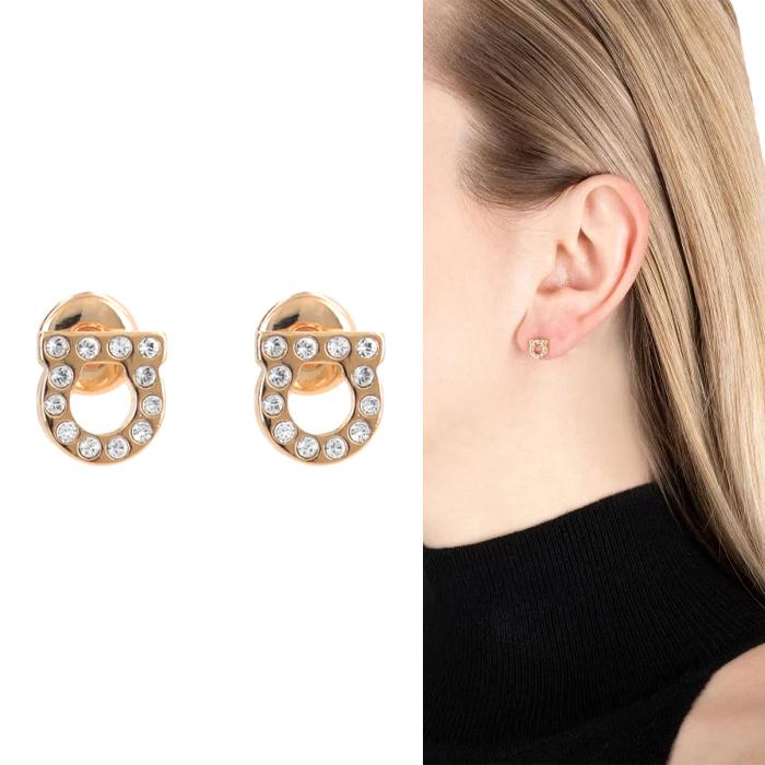 Ferragamo Gancini Crystal Earrings
