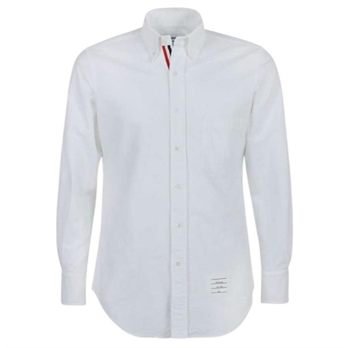 THOM BROWNE Hidden RWB Classic Oxford Shirt White Men’s Long Sleeve
