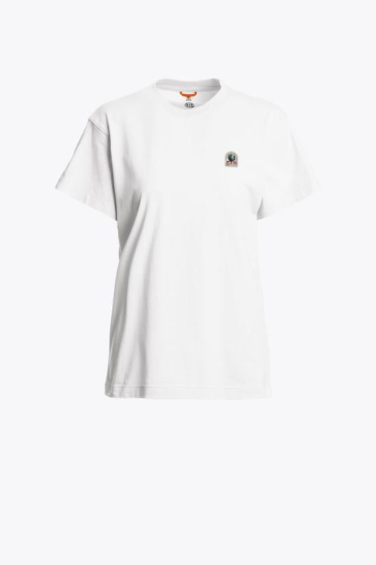 Parajumpers Short Sleeve T-Shirt Women’s White Cotton Top SER33501 WHITE DOM