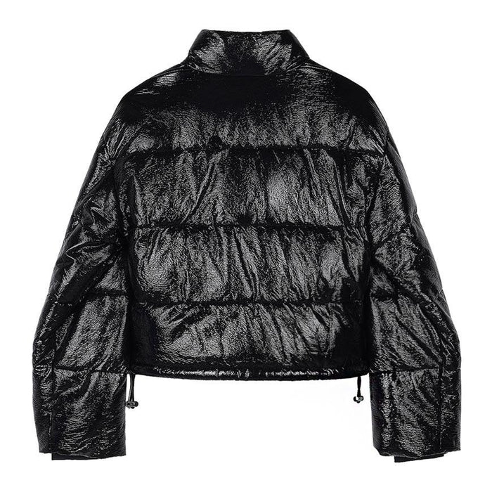 courreges Women’s Cropped Vinyl Puffer Jacket Black