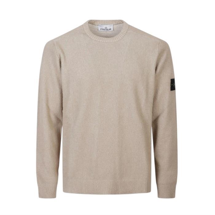 STONE ISLAND Cotton Crewneck Loose Fit Sweater Desert Color