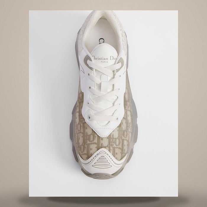 DIOR Grey Dior Oblique Technical Fabric Transparent Rubber Low-Top Sneakers