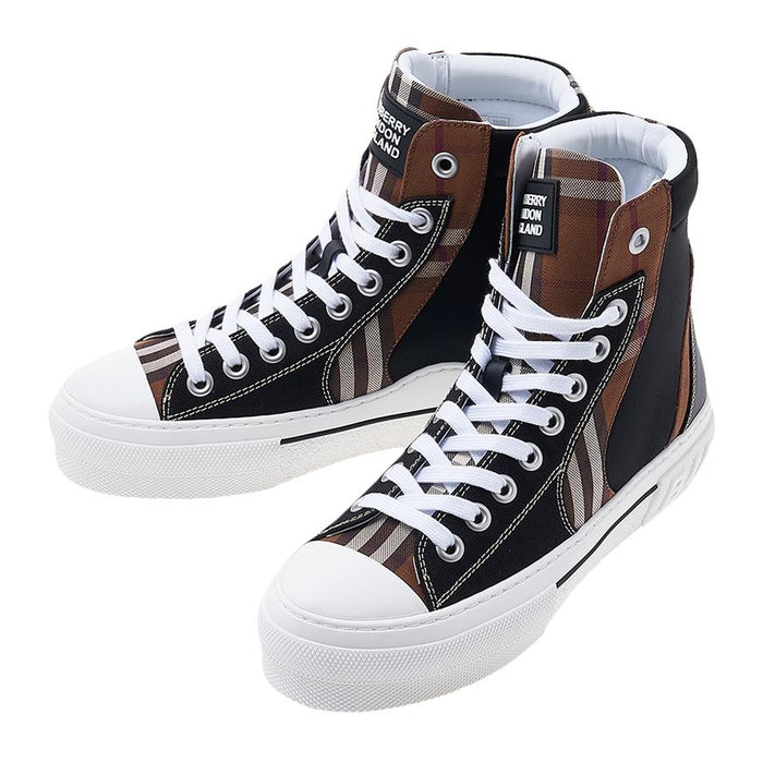 BURBERRY Vintage Check Cotton High-Top Sneakers for Men