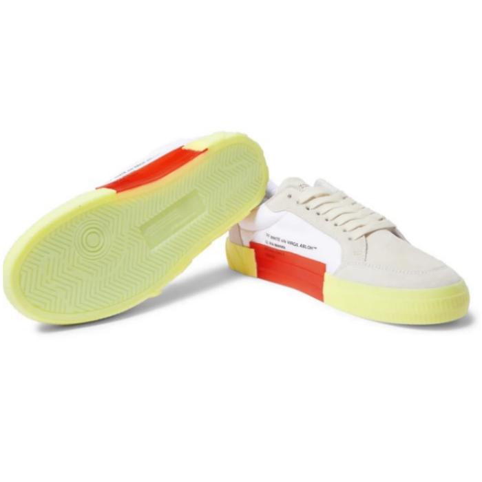 OFF WHITE Low-Top Sneakers Men White Black Leather