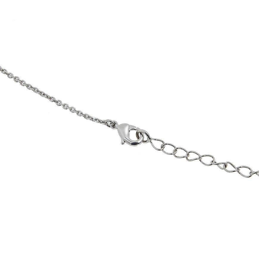 Ferragamo Women’s Crystal Gancini Pendant Necklace Silver Tone 0696655