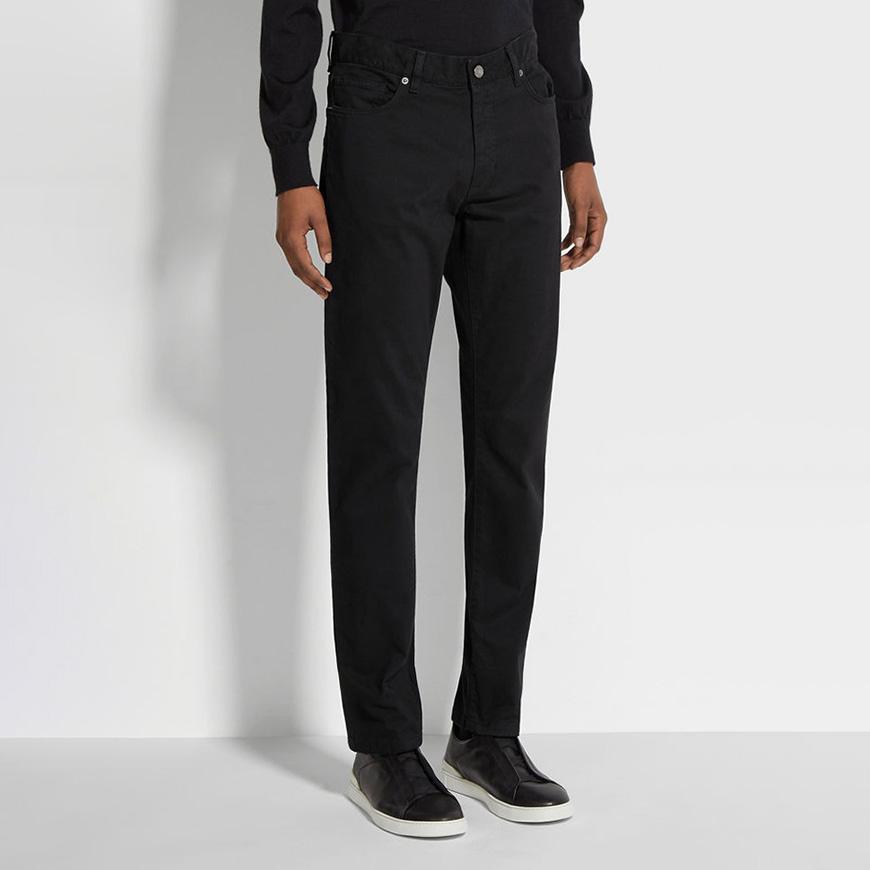 Zegna Men’s Stretch Roccia Classic Pants E8PZW CITY BLK