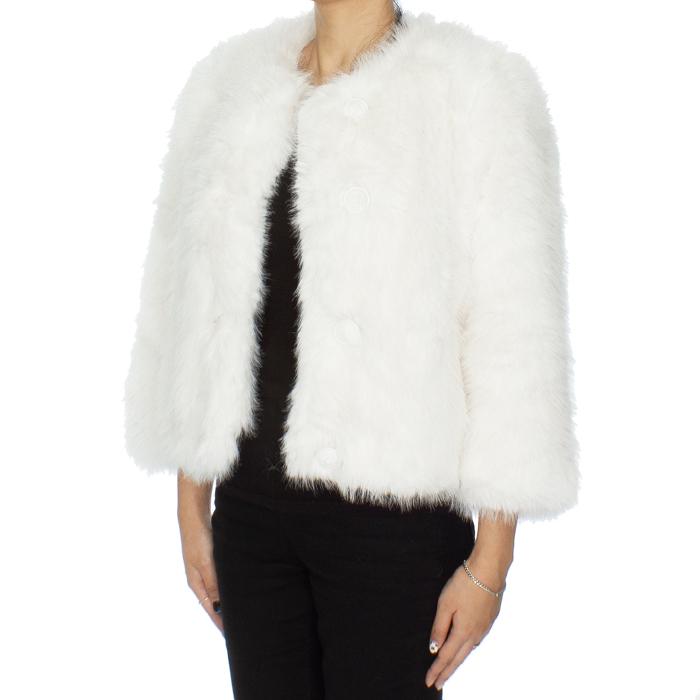 Zadig&Voltaire Faux Fur Jacket Women Beige Judo Style