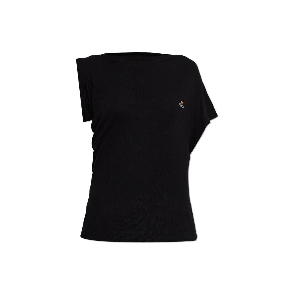 Vivienne Westwood HEBO Drape Rib Knit T-Shirt Black
