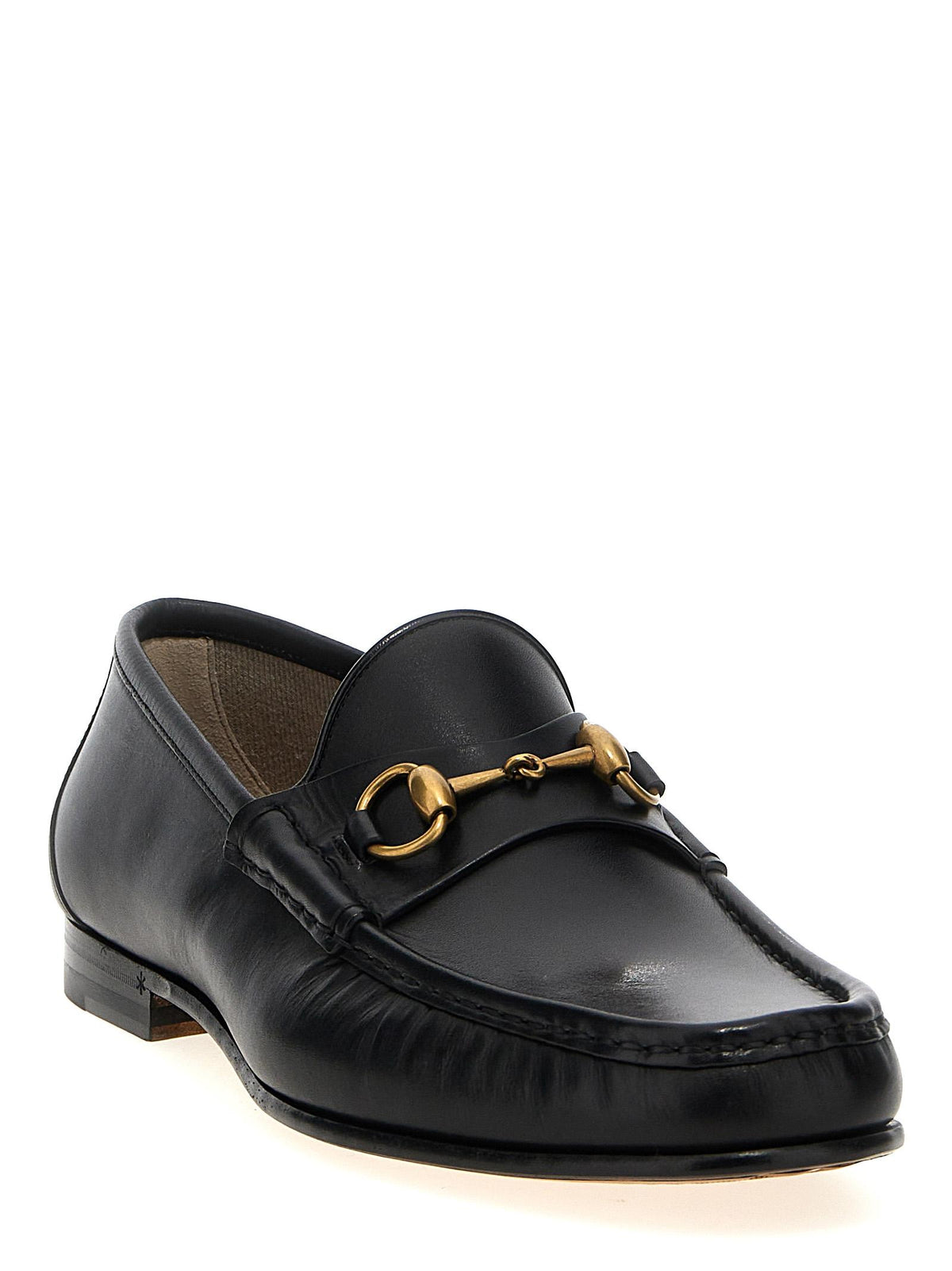 GUCCI Black Leather Penny Loafers