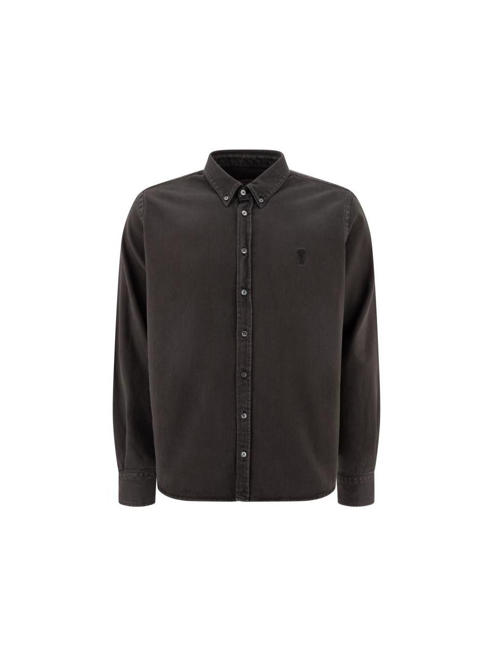 AMI Button-Down De Coeur Shirt USH060 CO0149 001