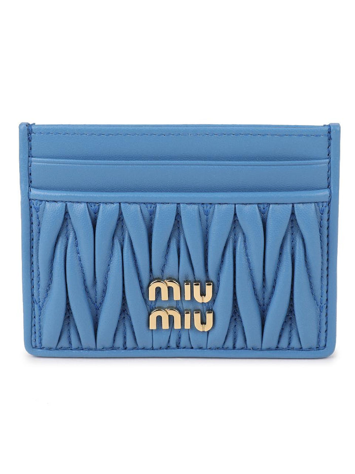 Miu Miu Matelassé Nappa Leather Card Holder Pink