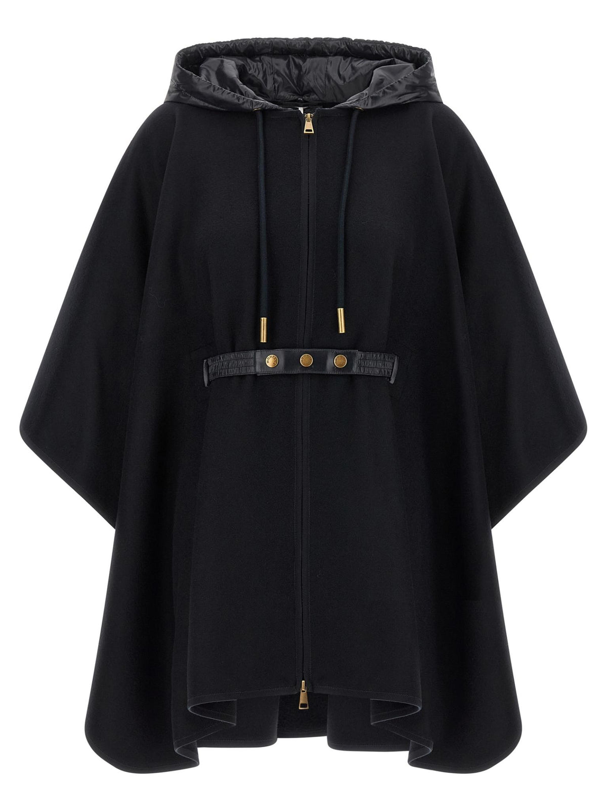 Moncler Navy Wool-Blend Cape Vest