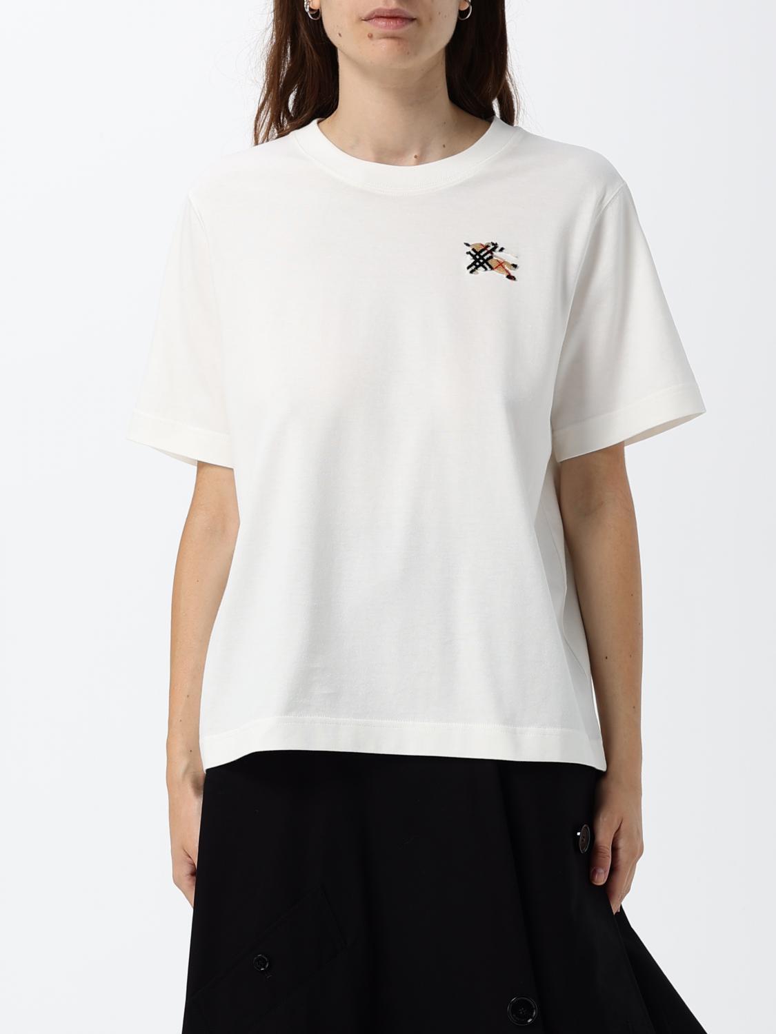 BURBERRY Short Sleeve Logo T-Shirt Women’s Cotton Black