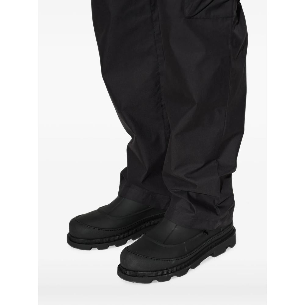 Moncler Black Leather Mid Ankle Boots for Men