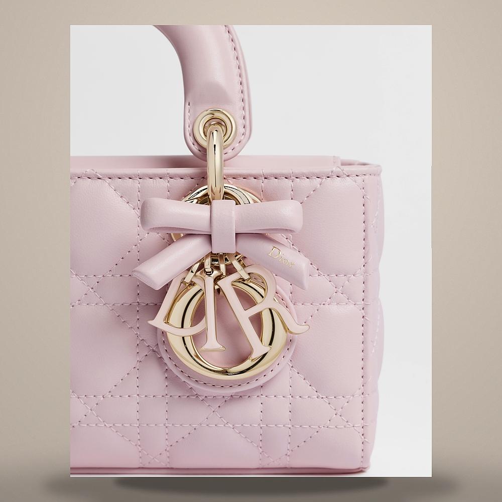DIOR Lady D-Joy Mini Bag Rose Tendre Cannage Lambskin Shoulder Ba M0636OFJA M29N
