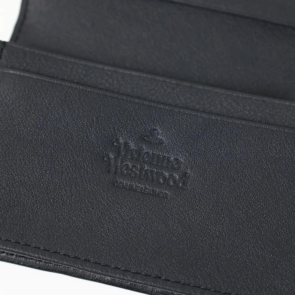 Vivienne Westwood Logo Flap Leather Card Holder Black