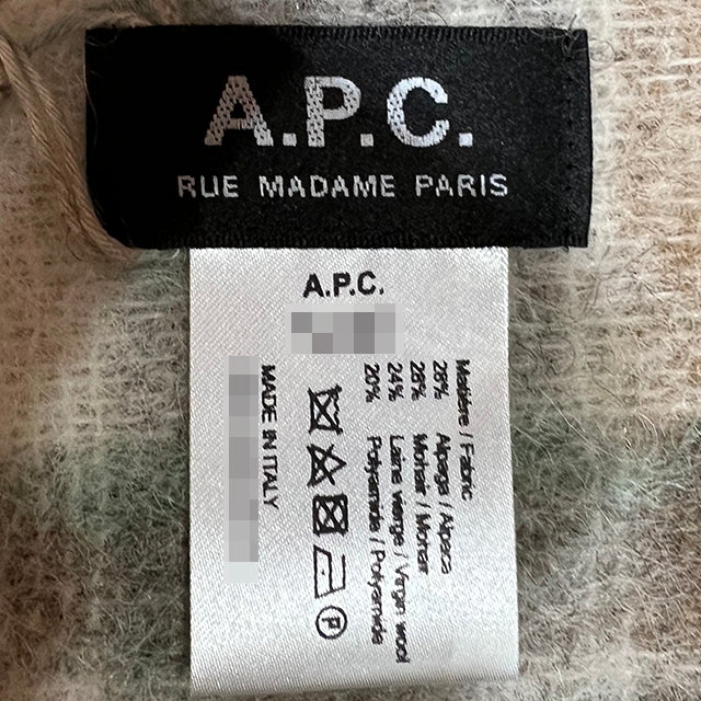 A.P.C. Elie Fringe Alpaca Wool Scarf Muffler TAH