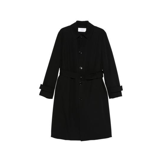 LARDINI Black Wool Blend Single-Breasted Overcoat PADRILCN 64422999