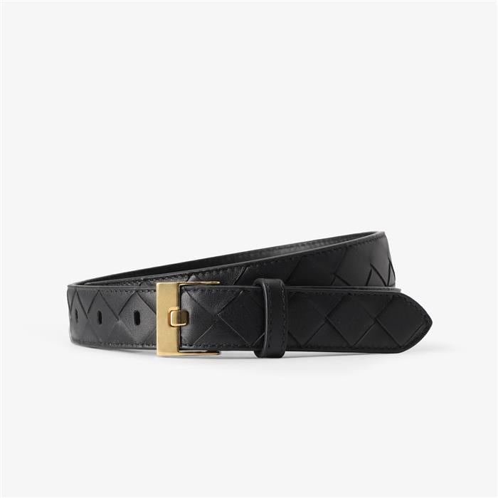 Bottega Veneta Intrecciato Leather Belt for Women Black