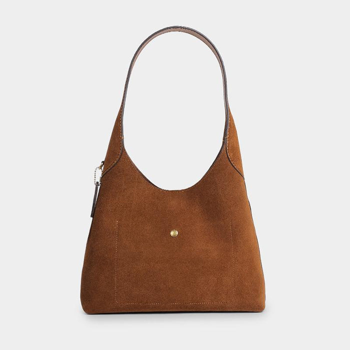 Coach Brooklyn 28 Suede Shoulder Bag Brown CW637 B4WBR