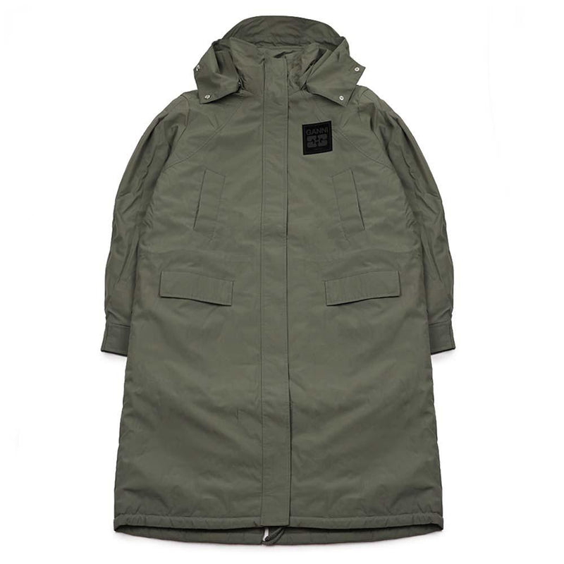 GANNI Oversized Green Tri-Layer Parka Down Coat W1013 861