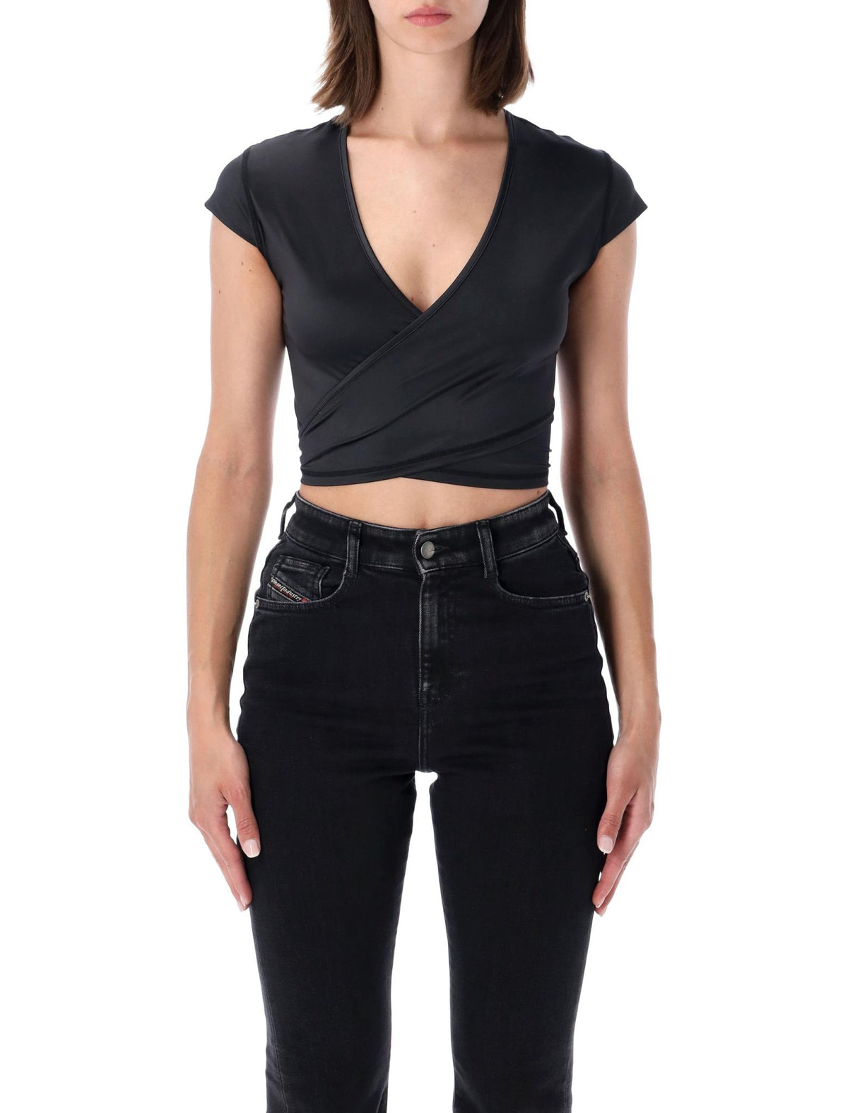 DIESEL Short Sleeve T-Shirt Women’s Black Cotton