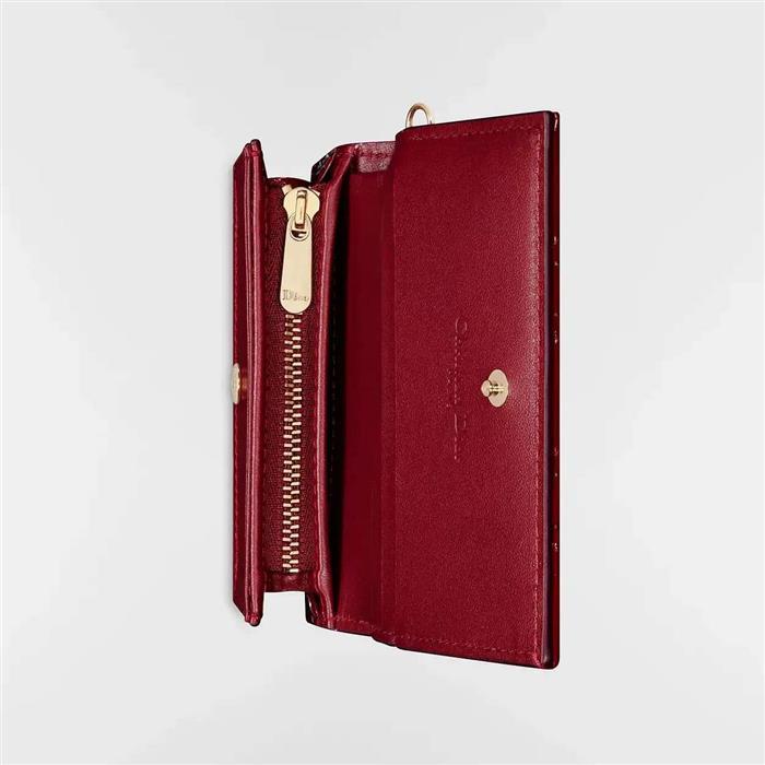 DIOR Lady Gardenia Mini Wallet - Women’s Bi-Fold Leather Wallet