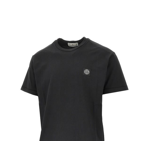 STONE ISLAND Short Sleeve Cotton T-Shirt Black Men