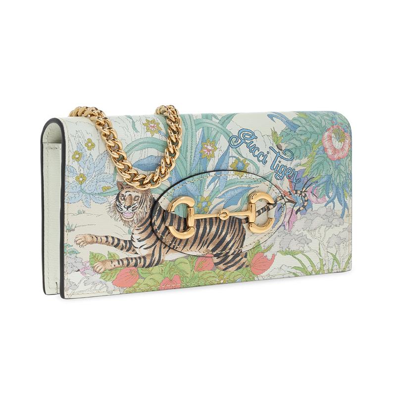 GUCCI Horsebit 1955 Tiger Shoulder Wallet Bag
