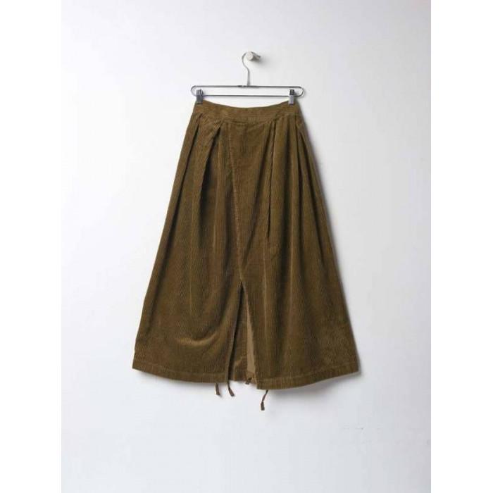 Engineered Garments Khaki Pleated Cotton Midi Skirt 23F1WG008 NQ458 SD016