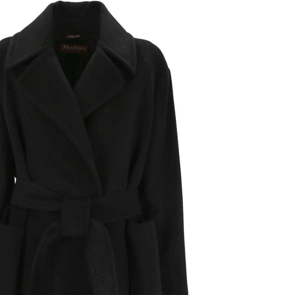 Max Mara Belted Wool Coat Black 2360161439 013