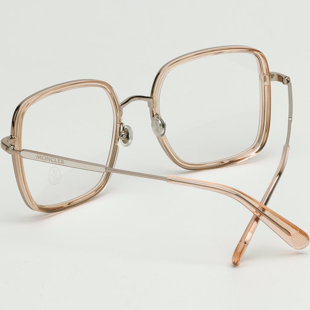 Moncler Square Transparent Soltex Oversize Metal Eyeglass Frames ML5154 072