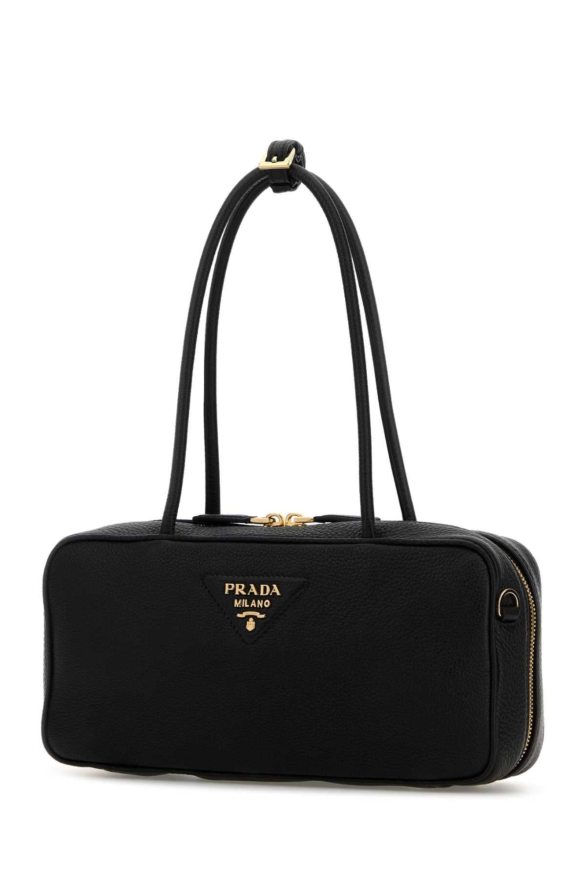 PRADA Brown Leather Shoulder Bag