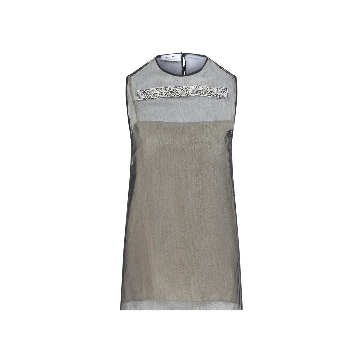 Miu Miu Cotton Tank Top Sleeveless Shirt Ivory