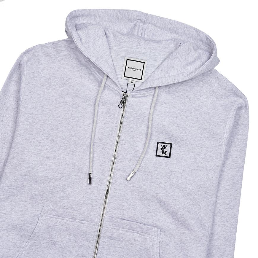 WOOYOUNGMI Men’s Back Logo Zip-Up Hoodie W243TS47 740G