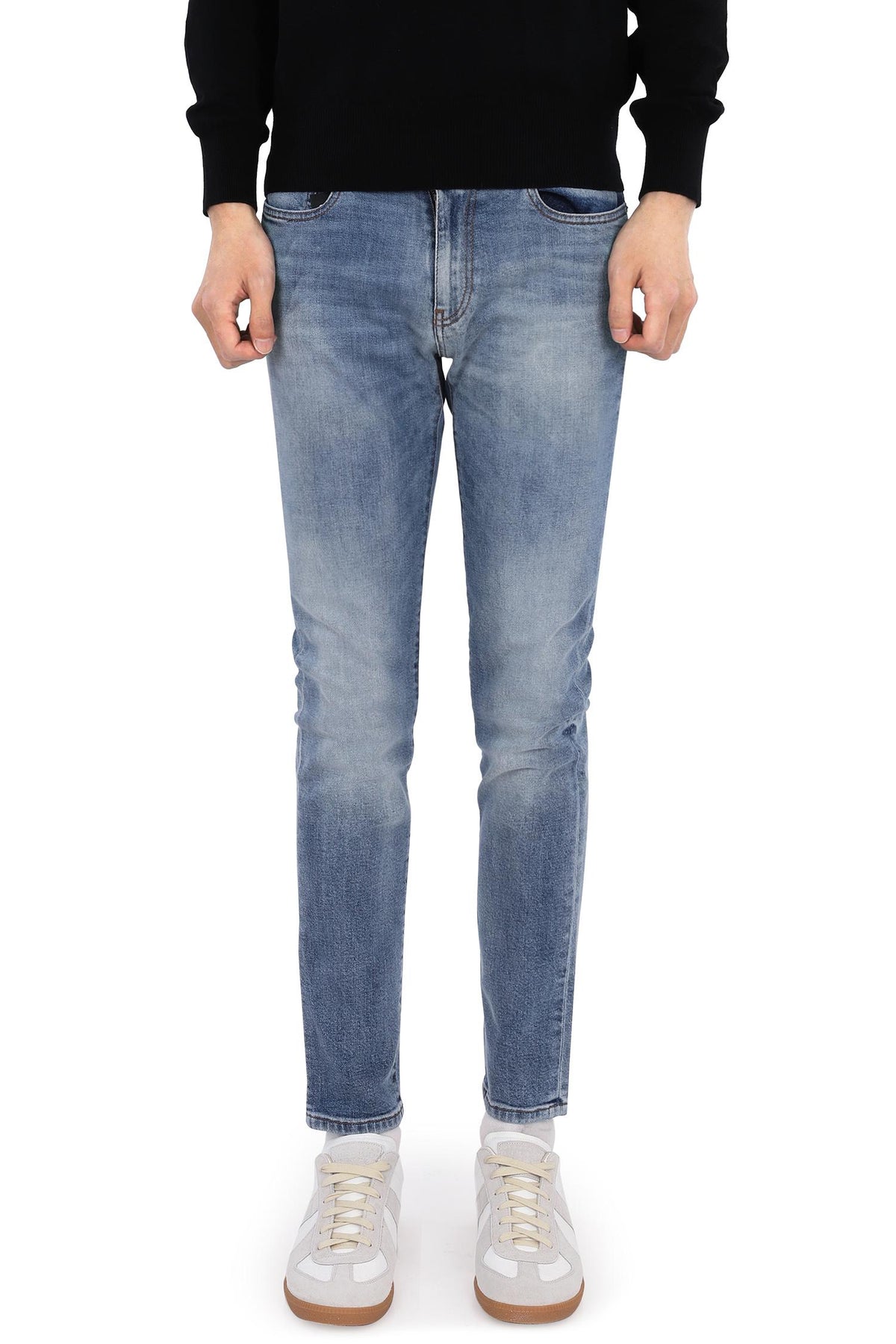 PT TORINO Men’s Washed Denim Jeans Blue