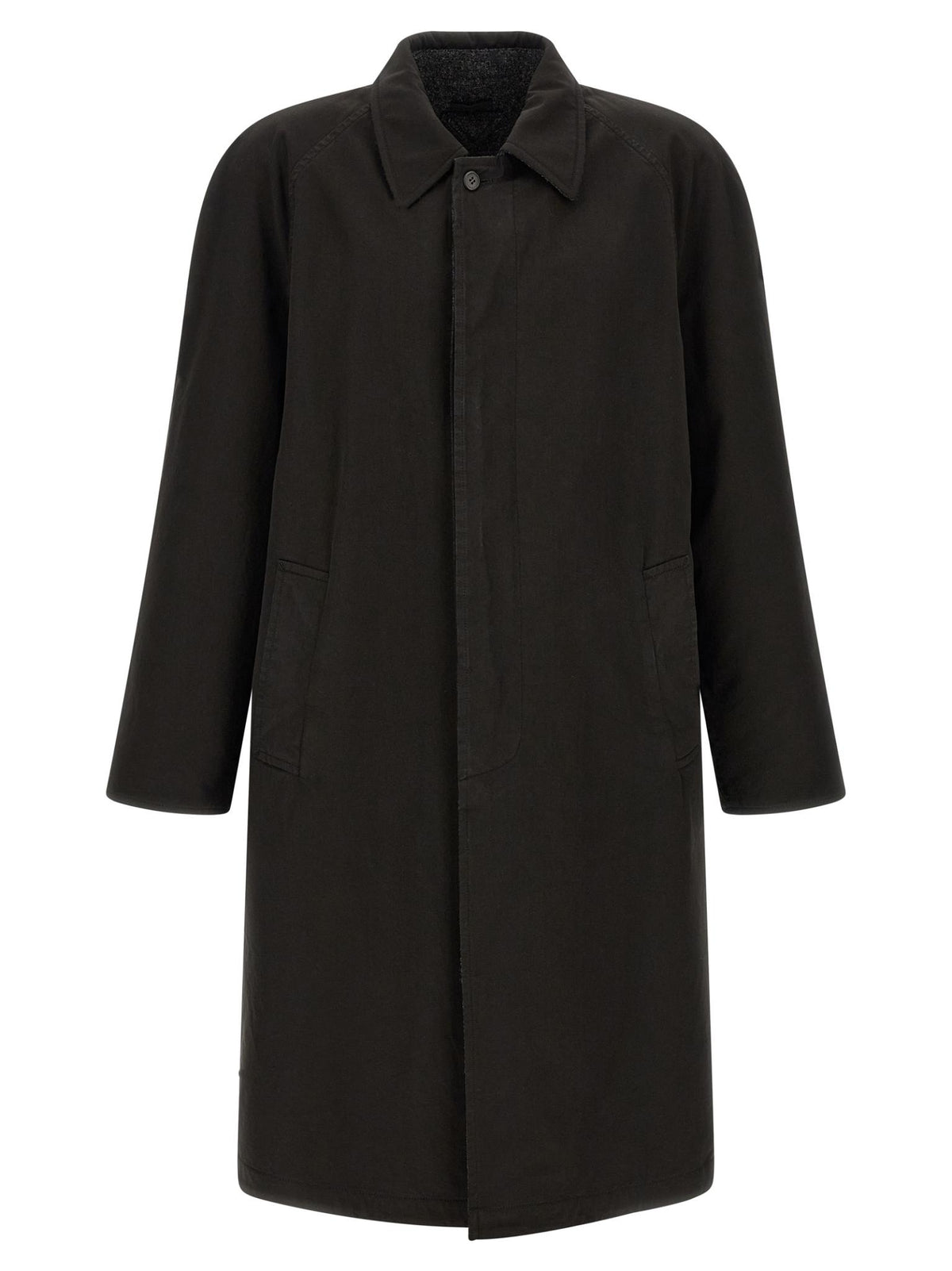 PRADA Black Wool Blend Long Coat for Men